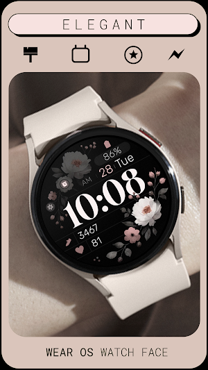 Simple Floral 3 Watch Face Screenshot 1