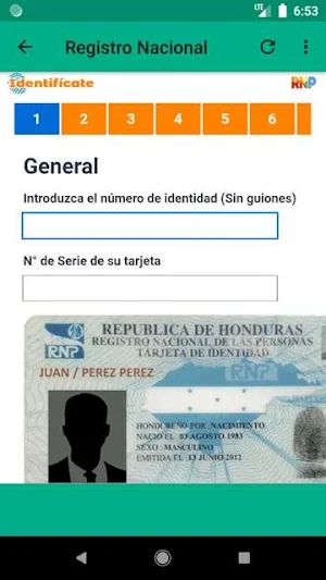 Registro Nacional de las Personas Honduras Screenshot 1