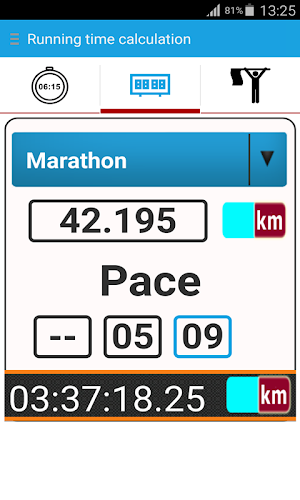 Pace Calculator Screenshot 1