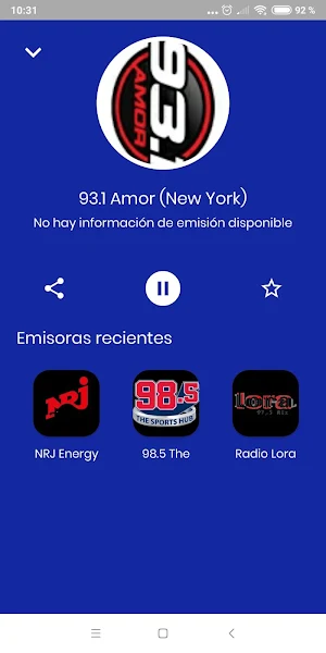 93.1 Radio Amor NY Screenshot 2