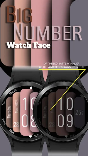 Big Number 3 - Watch Face Screenshot 3