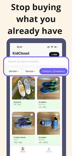 KidCloset: Digital Kids Closet Screenshot 2
