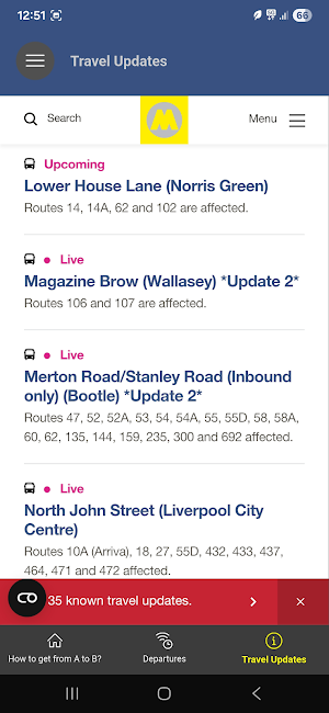 Merseytravel Journey Planner Screenshot 2
