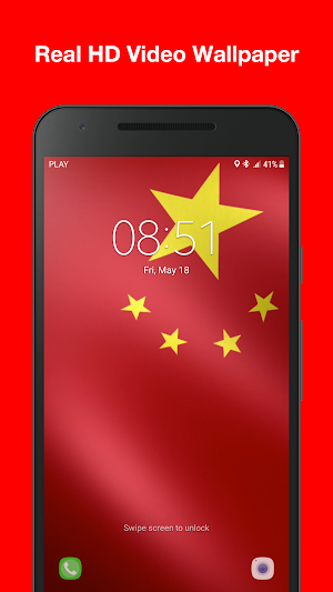 3D China Flag Live Wallpaper Screenshot 3