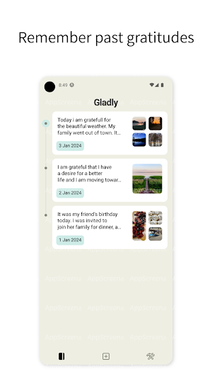 Gladly: Gratitude journal app Screenshot 0