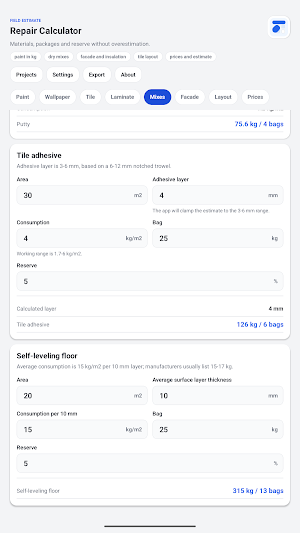 Repair Calculator Screenshot 2