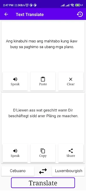Cebuano To Luxembourgish Trans Screenshot 1
