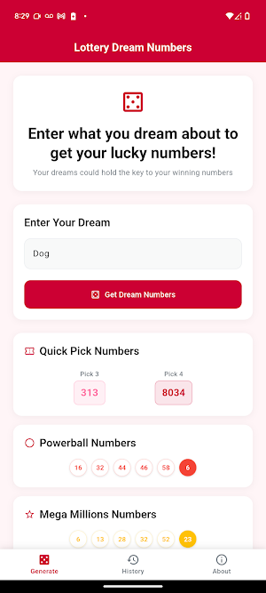 Lottery Dream Numbers Screenshot 0