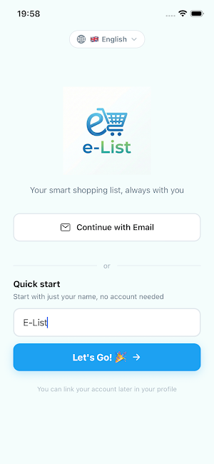 e-List - Shared Shopping List Screenshot 1