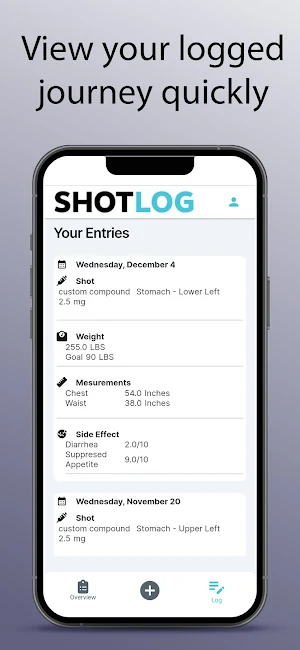 SHOTLOG - Peptide Tracker Screenshot 2