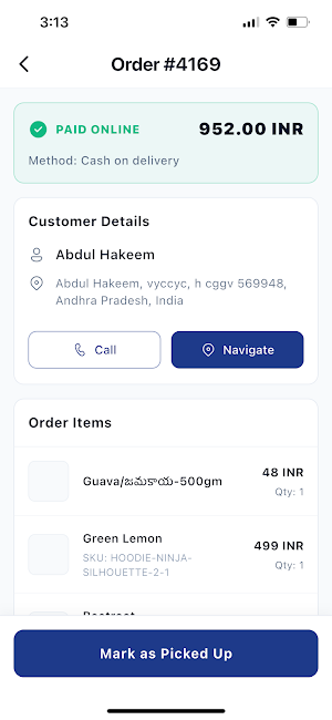 Delivery Screenshot 1