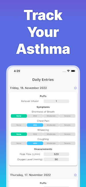 Asthma Tracker Screenshot 0