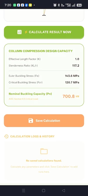 Steel Structure Calculator Screenshot 1