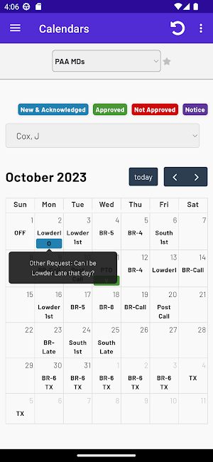 myStaffSchedule Screenshot 2