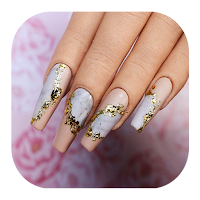 Metallic Marble Nail Design