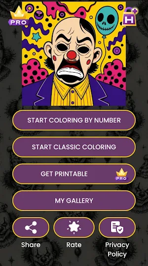 Evil Clown Color by Number Screenshot 1