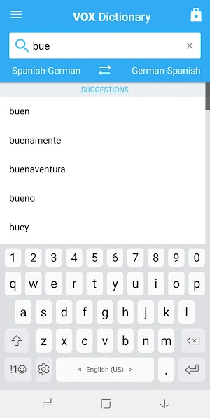 VOX Spanish<>German Dictionary Screenshot 1
