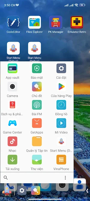 Start Menu toolbar Screenshot 0