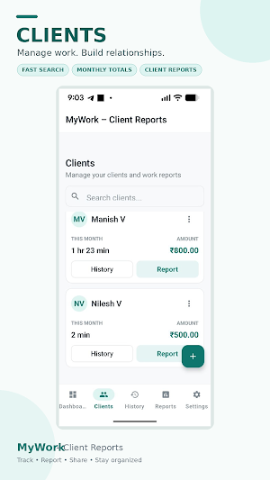My work - client report Screenshot 1