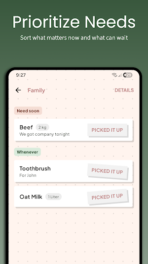 PickItUp: Shared Grocery List Screenshot 1