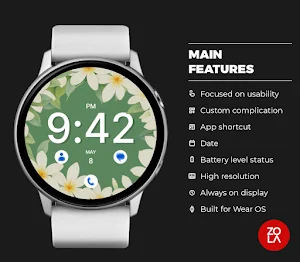 Flower Green Spring Watch Face Screenshot 1