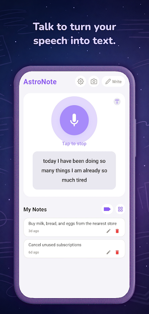 AstroNote - One Tap Notes Screenshot 2
