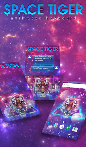 Space Tiger Animated Keyboard + Live Wallpaper Screenshot 0