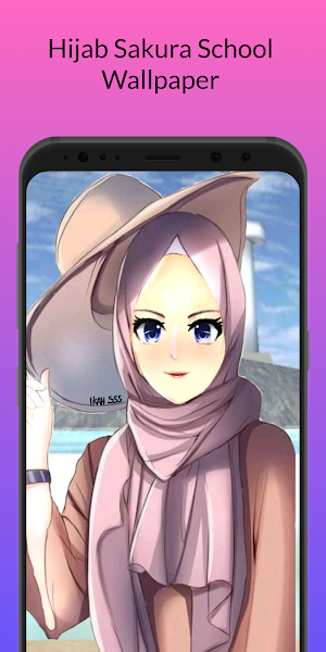 Hijab Sakura School Wallpaper Screenshot 3