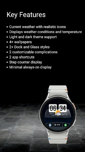 Flip Clock Weather Watch Face Screenshot 2