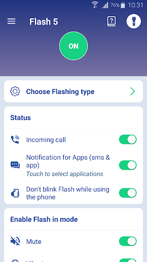 Flash notification on Call & messages - Flash 5 Screenshot 0