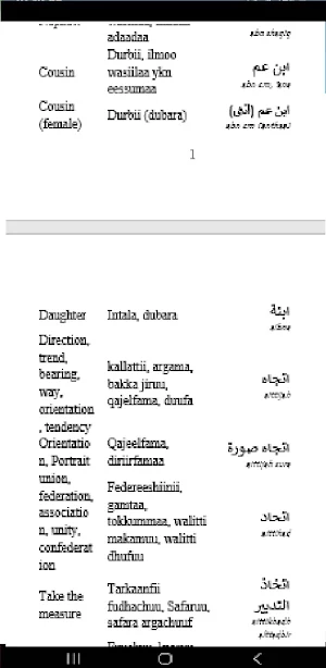 Arabic Afan Oromo English Screenshot 2