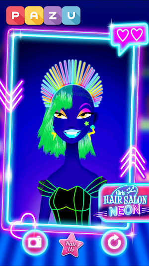 Girls Hair Salon Glow - Hairstyle games for kids Screenshot 2
