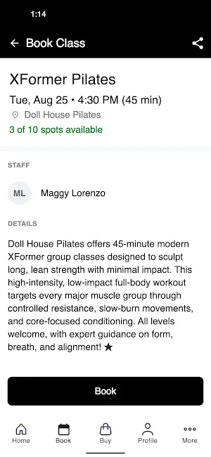 Doll House Pilates Screenshot 2