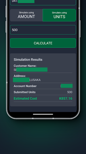 ZESCO Tariff Simulator Screenshot 3