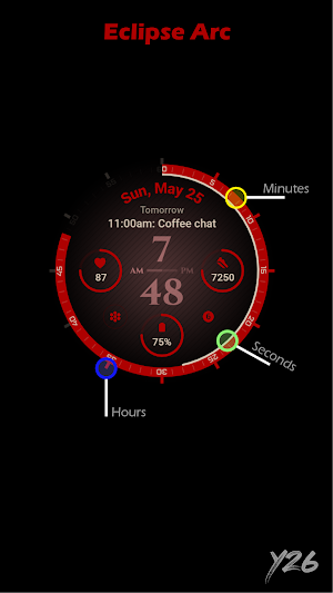 Y26 Eclipse Arc Watch Face Screenshot 3