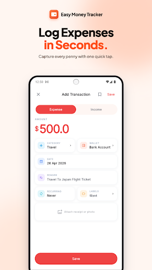 Easy Money Tracker Screenshot 1
