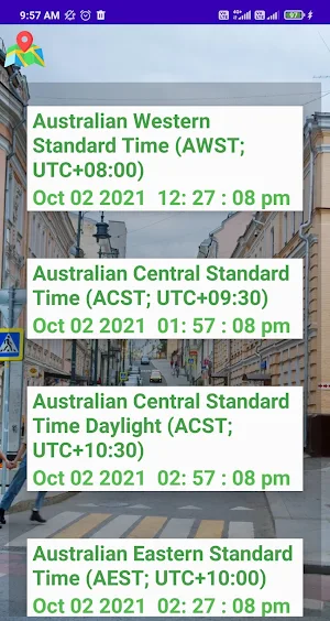 Australian Timezone Clock Screenshot 1