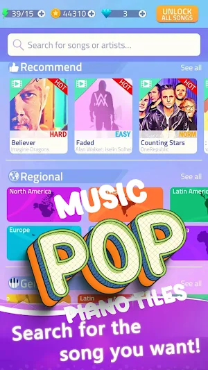 Pop Music Piano Tiles Screenshot 0
