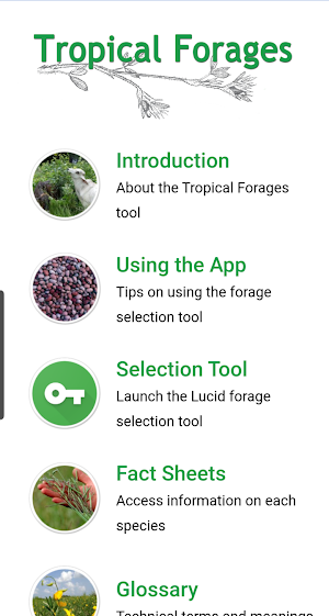 Tropical Forages - an Interactive Selection Tool Screenshot 1