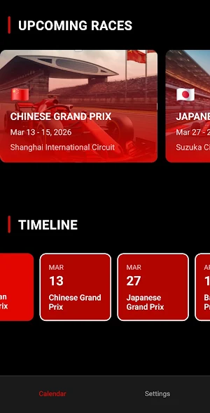 Formula calendar Screenshot 2