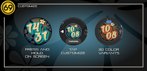 [69D] Flower Power watch face Screenshot 1