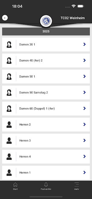 TC Weinheim 1902 e.V. Screenshot 1