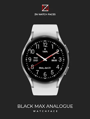 Black Max Analogue Watch Face Screenshot 0
