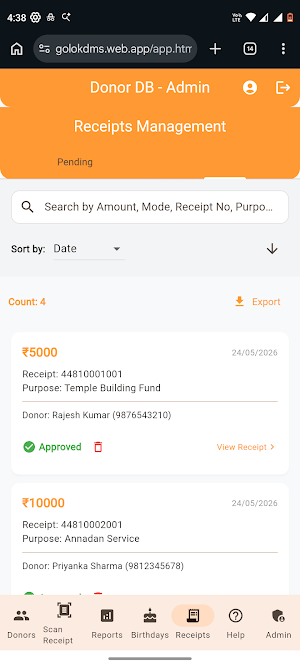 Golok DMS: Donor Management Screenshot 1