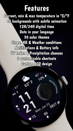 Moon & Weather watchface Screenshot 3