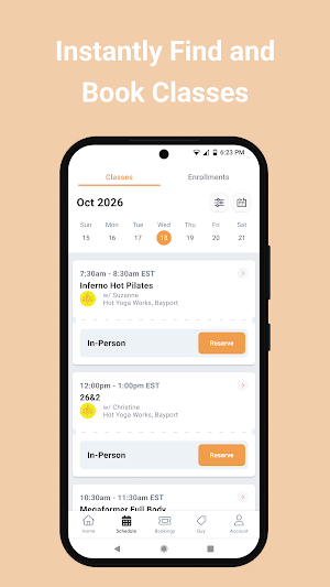 Hot Yoga Works App Screenshot 2