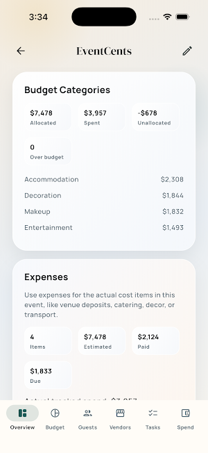 EventCents - Event Planner Screenshot 1