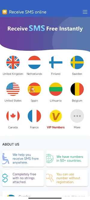 Receive SMS Online Screenshot 1