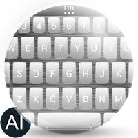 AI Keyboard Theme Metal White