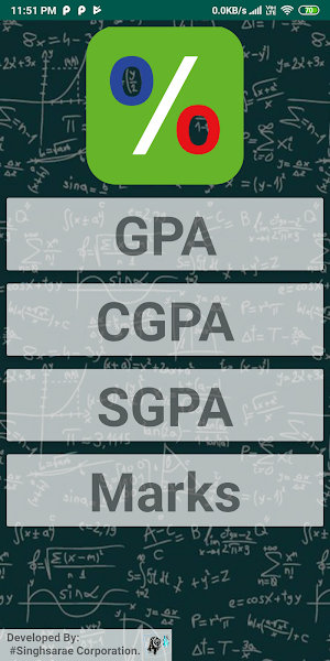 CGPA/SGPA/GPA to Percentage Screenshot 0
